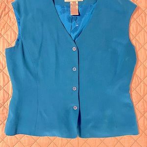 Peacock Blue silk vest. Great condition.